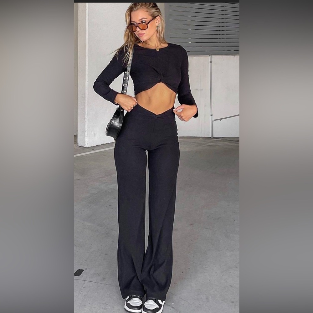 White Fox Boutique Black Wide Leg Jumpsuit